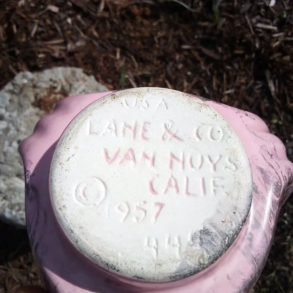 Vintage MCM Lane & Co Van Nuys Ceramic Ashtray Trinket Pink 444